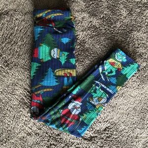 LulaRoe | Girls’ skiing Santa leggings